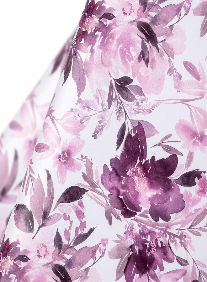 WRAPAHOLIC Floral Tissue Paper - 60 Sheets 14 x 20 Inch Purple Flower Tissue Paper Bulk for Wedding Birthday Baby Showers Art Craft Tea Party Favor Decoration - Image 2